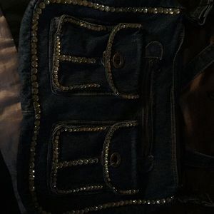Blue Jean rhinestone purse